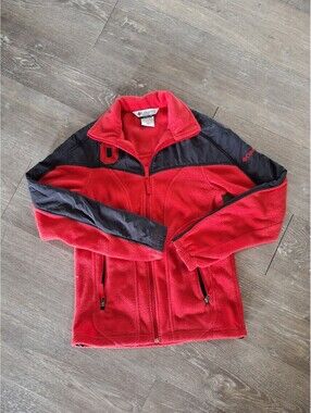 Vintage Columbia Ohio State Buckeyes Fleece Jacket Womens Warm Coat Sweater Y2K